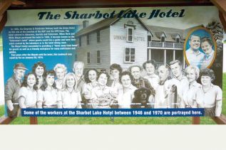 Historic mural of the old Sharbot Lake (Union) Hotel unveiled at the Railway Heritage park in Sharbot Lake on Canada Day